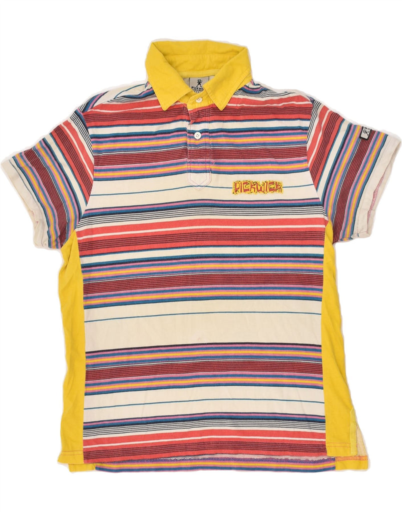 PICKWICK Mens Polo Shirt Small Multicoloured Striped | Vintage Pickwick | Thrift | Second-Hand Pickwick | Used Clothing | Messina Hembry 