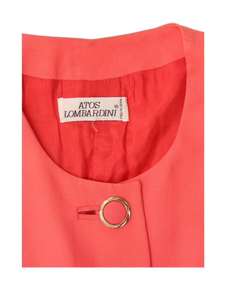 ATOS LOMBARDINI Womens 3 Button Blazer Jacket UK 12 Medium Pink Vintage Atos Lombardini and Second-Hand Atos Lombardini from Messina Hembry 
