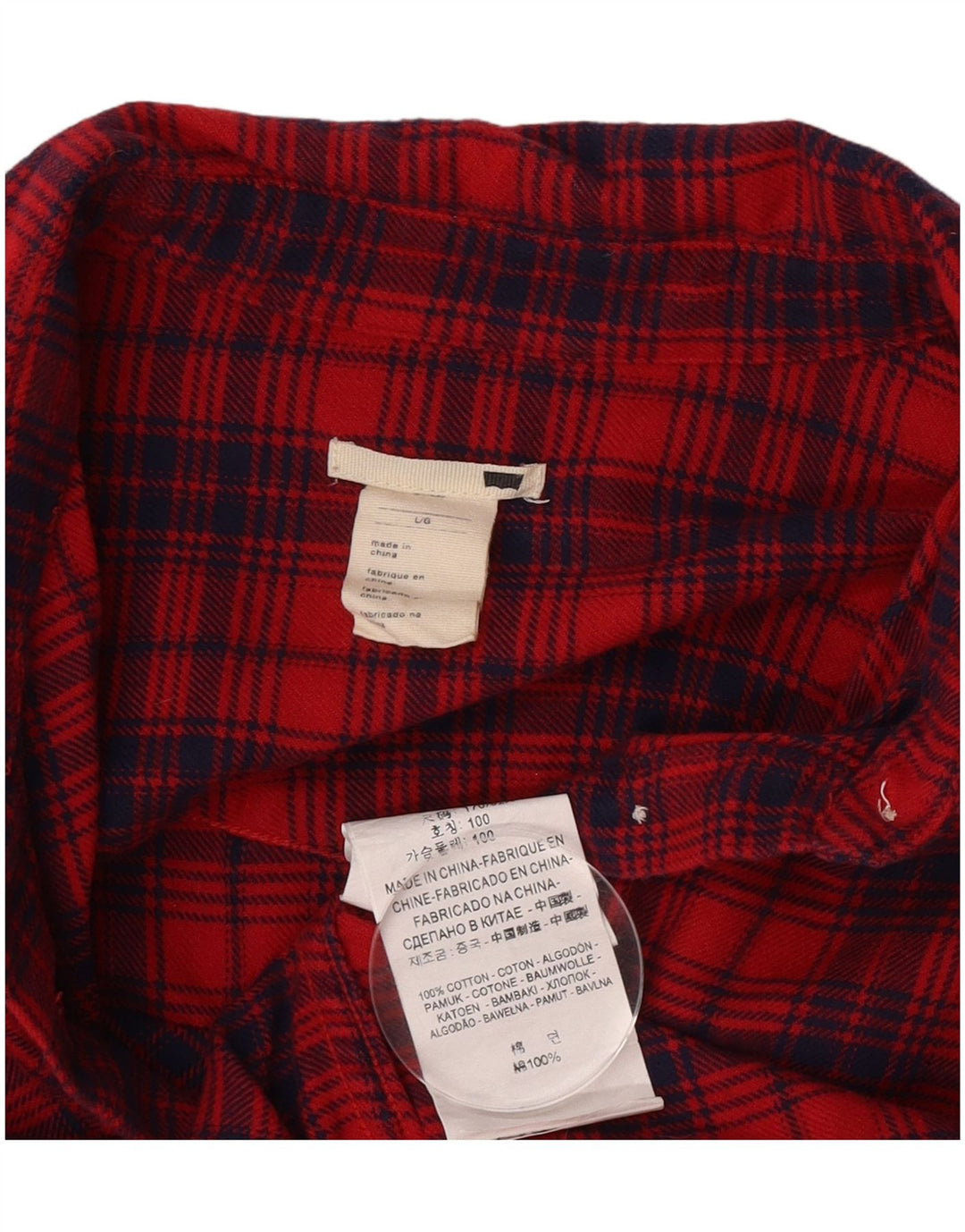 Levi's Womens Flannel Shirt UK 14 Large Red Check Cotton
