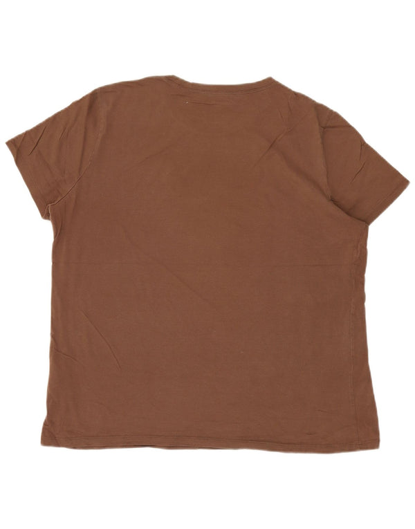EDDIE BAUER Mens T-Shirt Top XL Brown Cotton