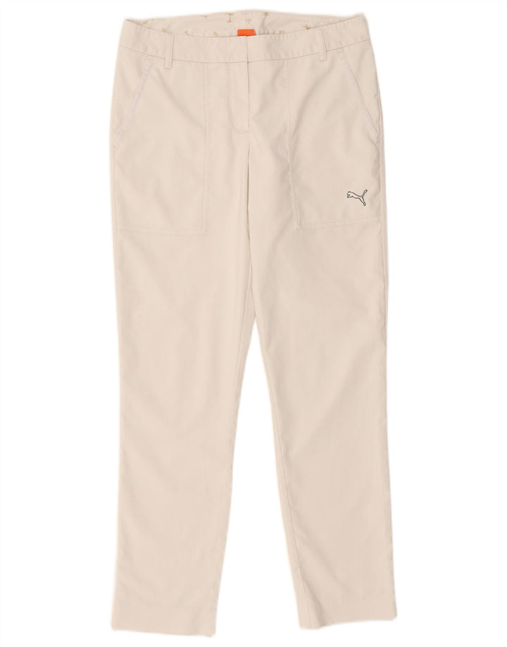 Puma Womens Slim Chino Trousers UK 10 Small W32 L28 White Polyester