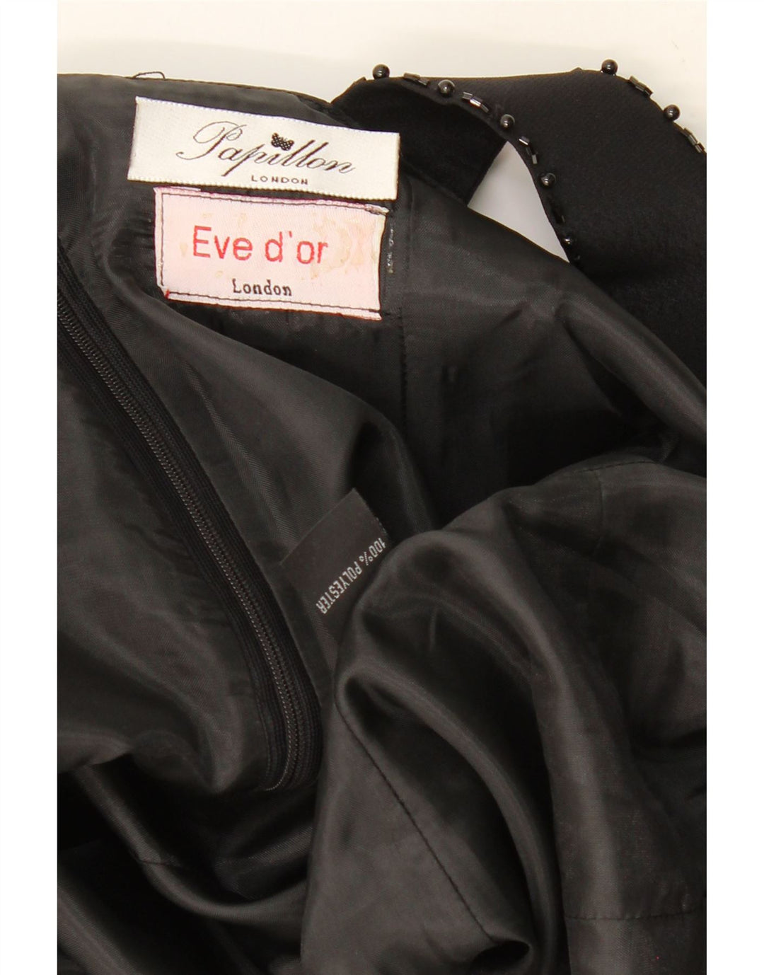 PAPILLON Womens Sleeveless Maxi Dress UK 12 Medium Black Polyester Vintage Papillon and Second-Hand Papillon from Messina Hembry 