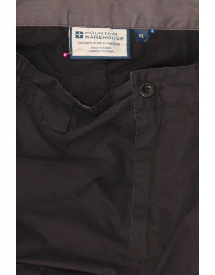 Mountain Warehouse Mens Straight Cargo Trousers W32 L30 Black Polyester
