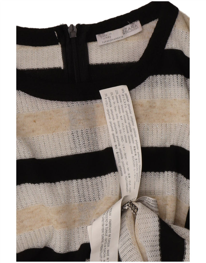ZARA Womens Long Sleeve Jumper Dress UK 14 Medium Multicoloured Striped