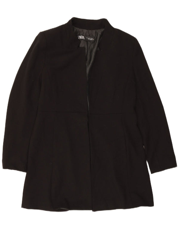 Zara Womens Overcoat UK 16 Large Black Polyester