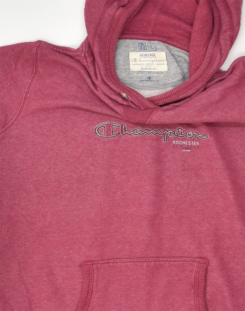 CHAMPION Womens Heritage Classics Hoodie Jumper UK 14 Large Burgundy | Vintage Champion | Thrift | Second-Hand Champion | Used Clothing | Messina Hembry 