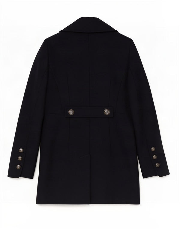 Dkny Womens Double Breasted Coat US 4 Small Navy Blue Wool
