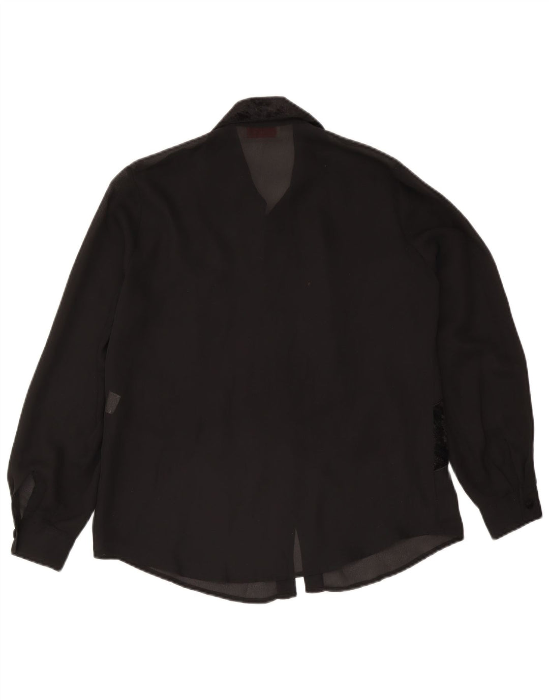 Vintage Womens Shirt Blouse IT 46 Large Black Striped Polyester