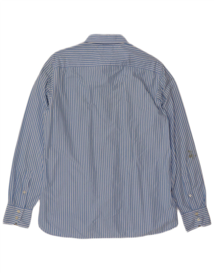 TOMMY HILFIGER Mens Shirt Medium Blue Striped Cotton