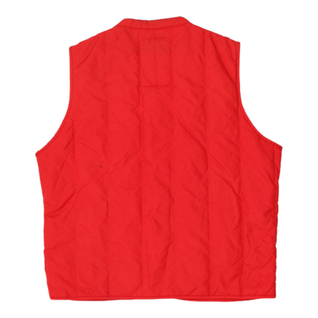 Refrigue Mens Red Quilted Gilet | Vintage Designer Sleeveless Vest Jacket VTG | Vintage Messina Hembry | Thrift | Second-Hand Messina Hembry | Used Clothing | Messina Hembry 