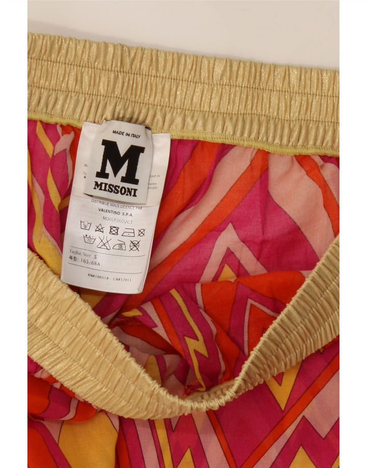 Missoni Womens High Waist Shorts Small W26  Pink Geometric Polyester