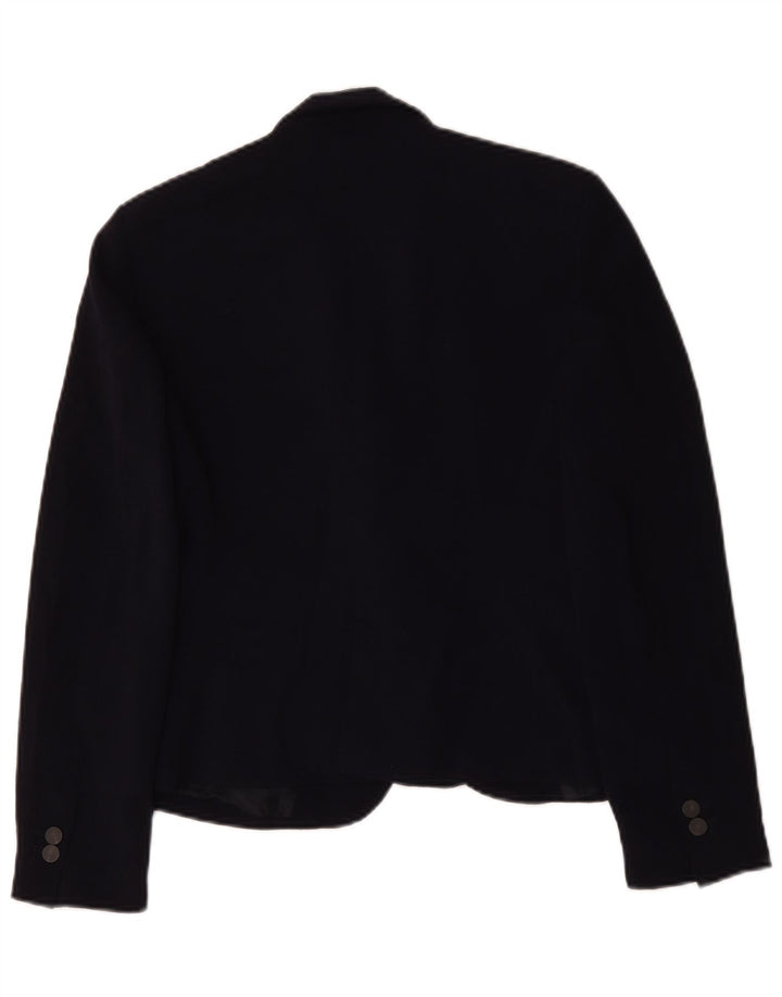 Zara Womens 1 Button Blazer Jacket UK 14 Medium Navy Blue