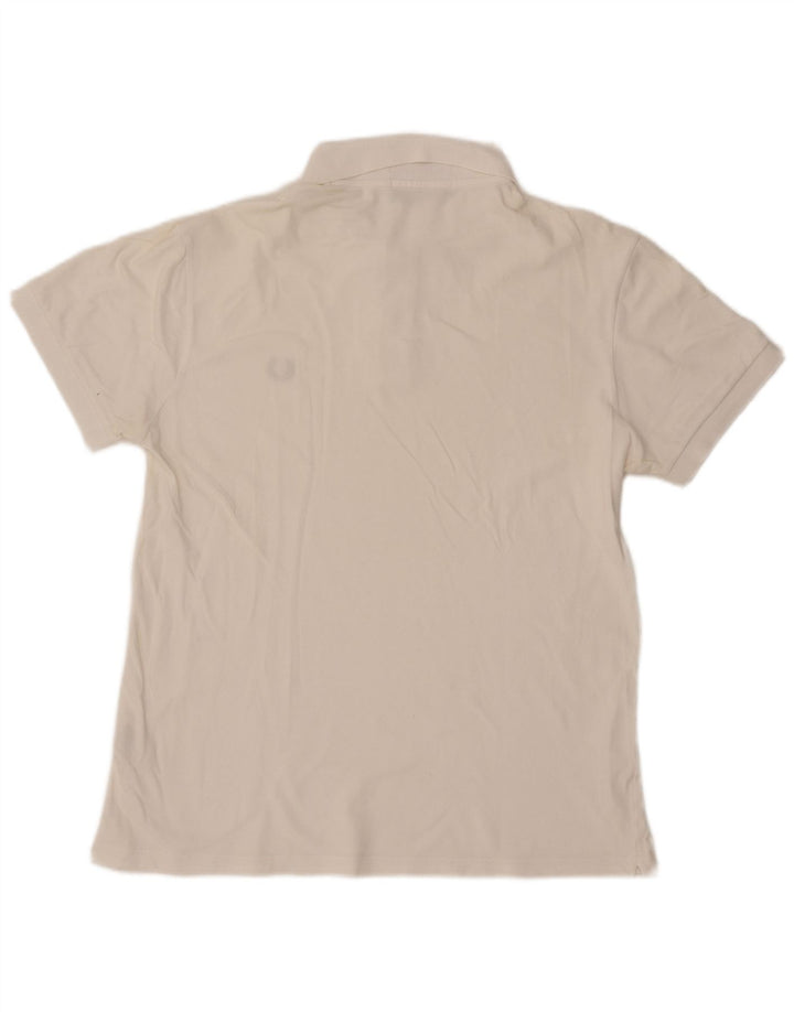 Fred Perry Mens Light and Stretch Polo Shirt Large Off White Cotton