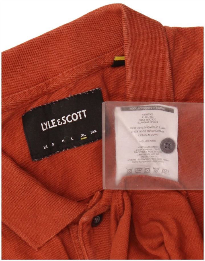 Lyle & Scott Mens Polo Shirt XL Orange Cotton