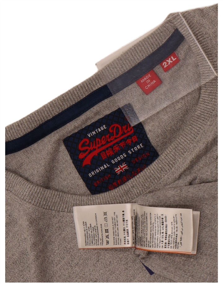 Superdry Mens Graphic T-Shirt Top 2XL Grey Cotton