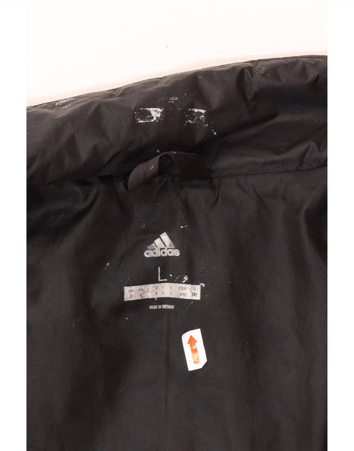 ADIDAS Mens Padded Jacket UK 40 Large Black Polyester