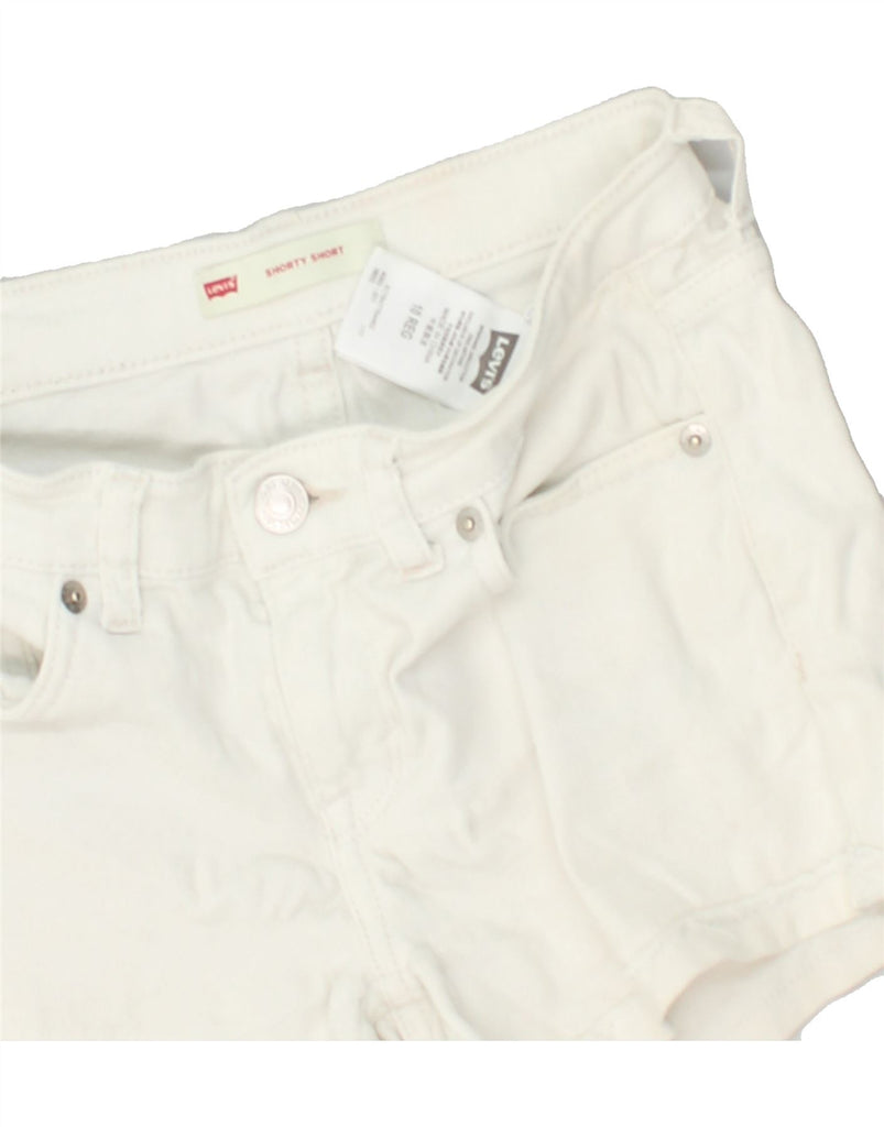 LEVI'S Girls Denim Hot Pants 9-10 Years W24 White Ramie | Vintage Levi's | Thrift | Second-Hand Levi's | Used Clothing | Messina Hembry 