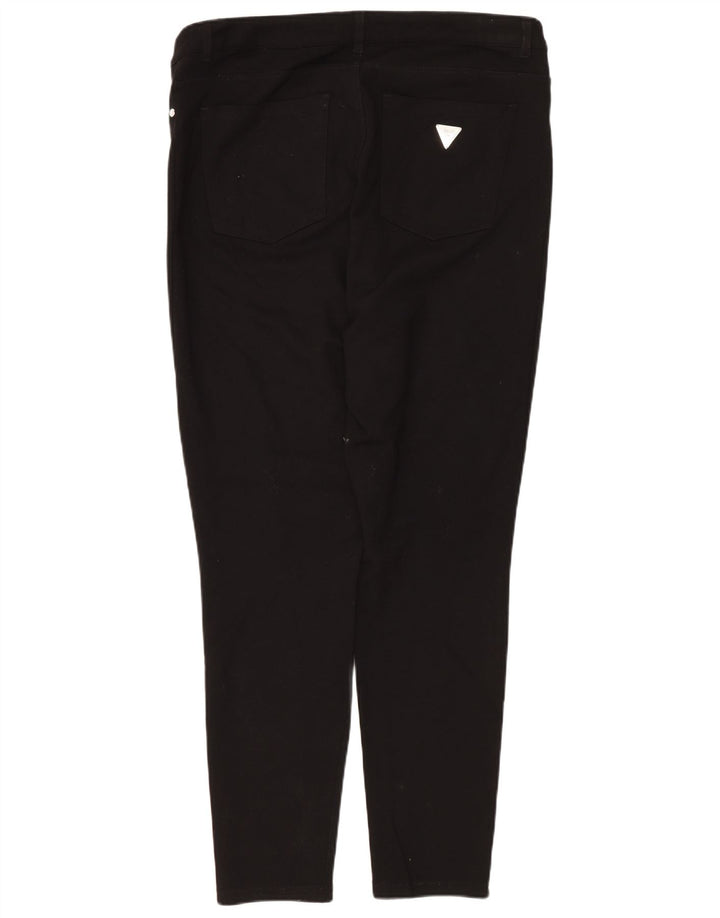GUESS Womens High Waist Skinny Casual Trousers UK 12 Medium W34 L27 Black
