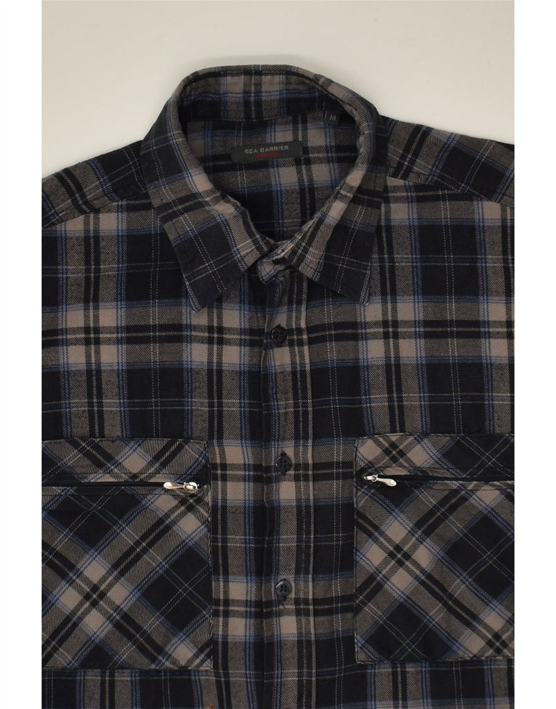 SEA BARRIER Mens Flannel Shirt Medium Grey Check Cotton | Vintage Sea Barrier | Thrift | Second-Hand Sea Barrier | Used Clothing | Messina Hembry 