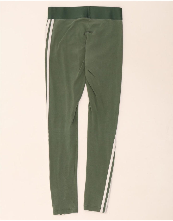 Adidas Womens Leggings UK 8/10 Small  Green Cotton