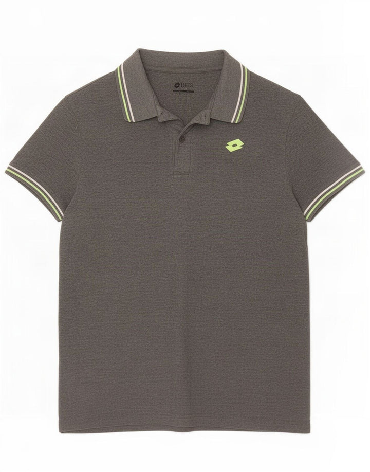 Lotto Mens Polo Shirt Large Grey Cotton