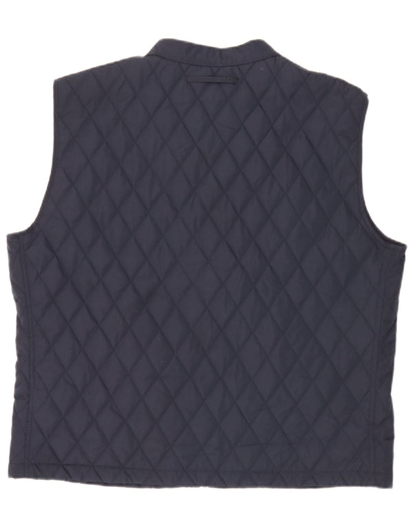 Zara Mens Quilted Gilet UK 44 2XL Navy Blue Polyester