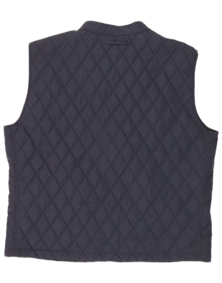 Zara Mens Quilted Gilet UK 44 2XL Navy Blue Polyester