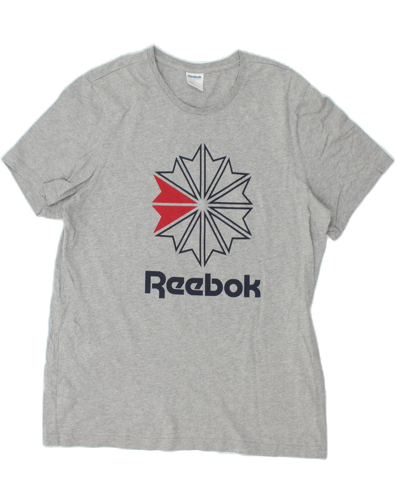 REEBOK Mens Graphic T-Shirt Top XL Grey Cotton | Vintage Reebok | Thrift | Second-Hand Reebok | Used Clothing | Messina Hembry 