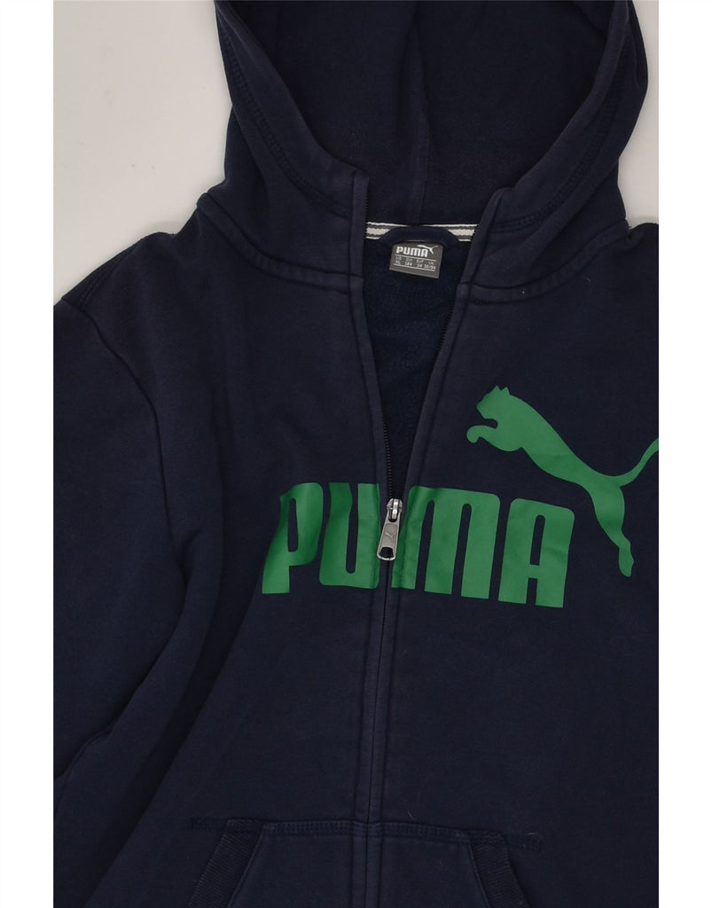 PUMA Boys Graphic Zip Hoodie Sweater 13-14 Years XL Blue | Vintage Puma | Thrift | Second-Hand Puma | Used Clothing | Messina Hembry 