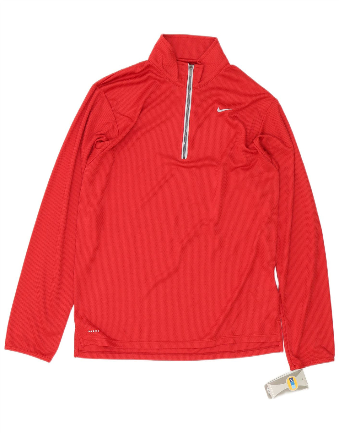 Nike Mens Zip Neck Pullover Tracksuit Top UK 39/41 Medium Red Polyester