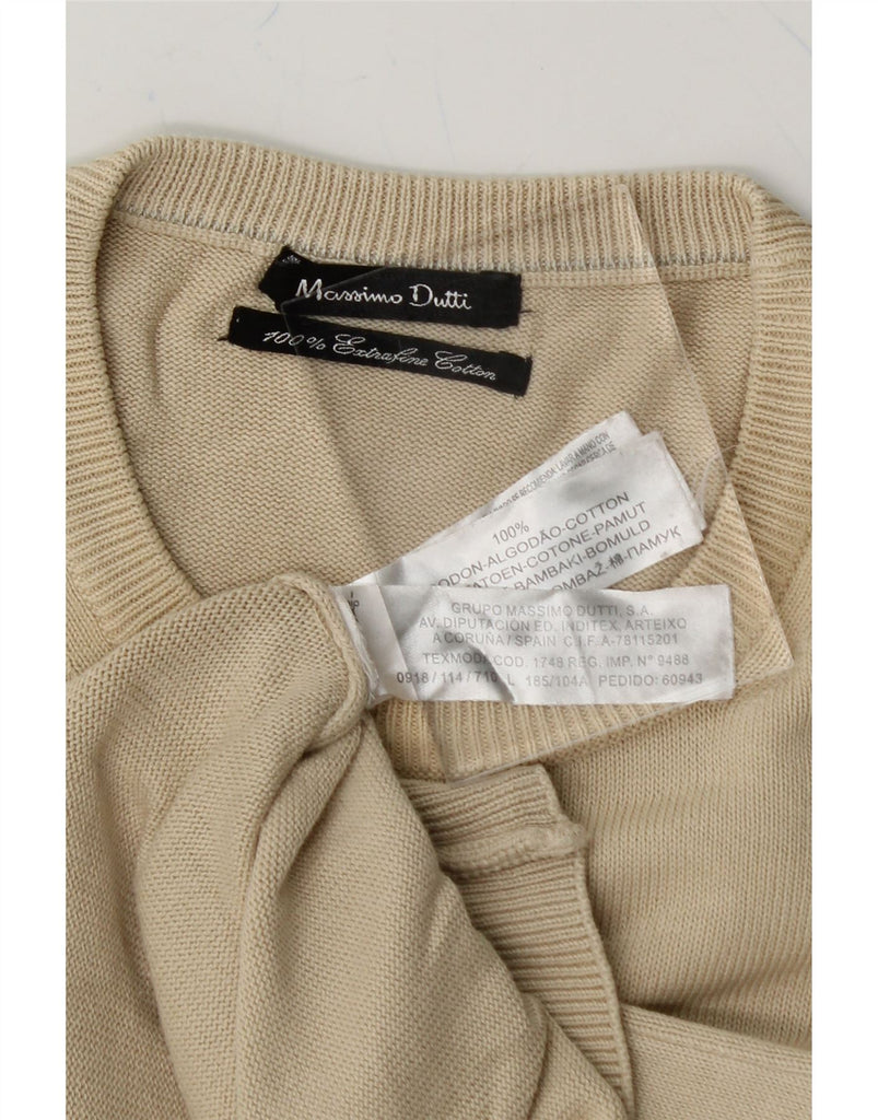 MASSIMO DUTTI Mens Crew Neck Jumper Sweater Large Beige Cotton Vintage Massimo Dutti and Second-Hand Massimo Dutti from Messina Hembry 