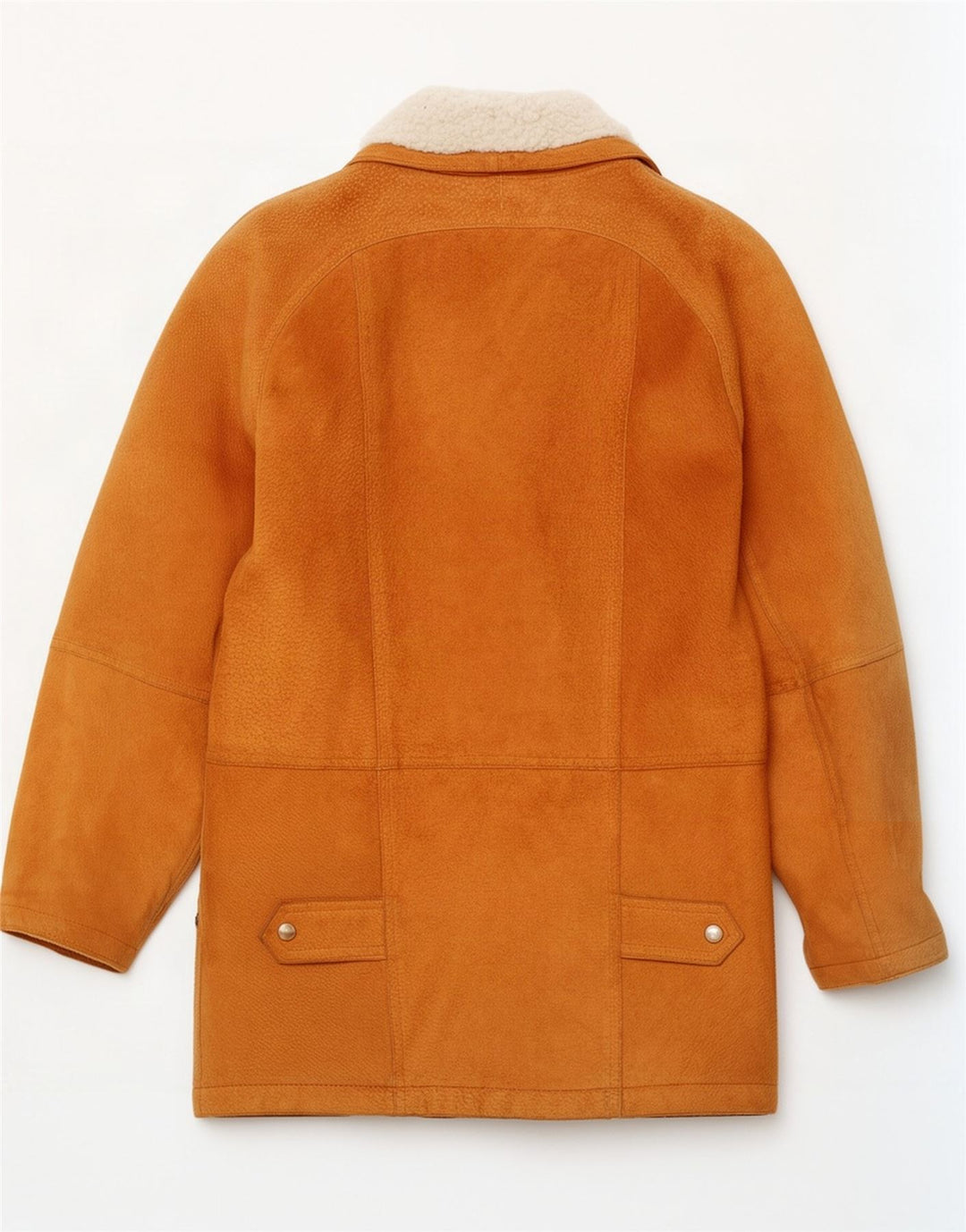 Vintage Womens Oversized Suede Jacket UK 12 Medium Beige Leather