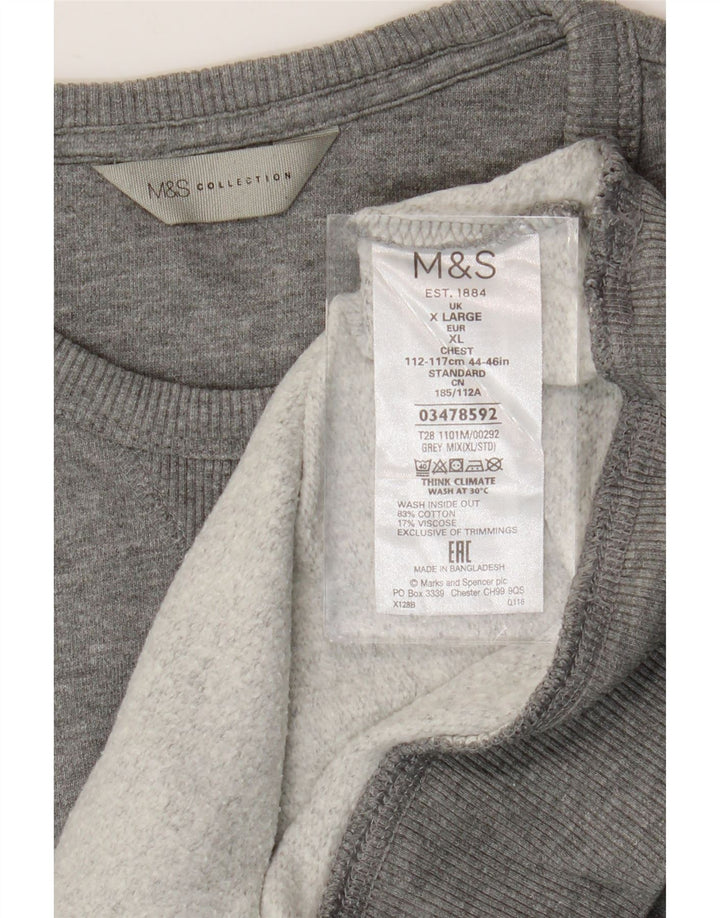 Marks & Spencer Mens Sweatshirt Jumper XL Grey Cotton