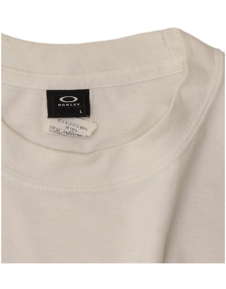 Oakley Mens Top Long Sleeve Large White Polyester