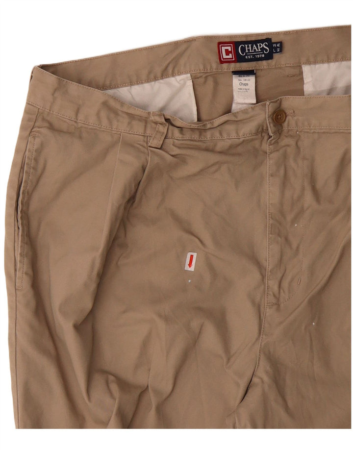 CHAPS Mens Straight Chino Trousers W40 L32 Beige Cotton Classic