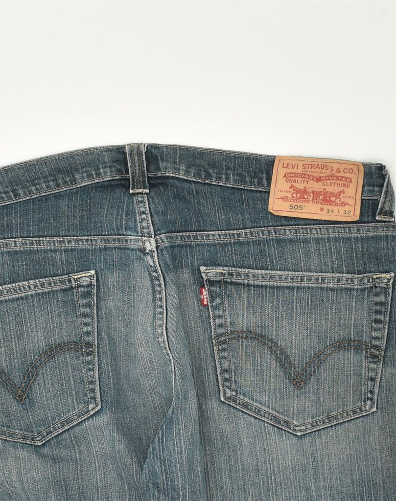 LEVI'S Mens 505 Straight Jeans W34 L32 Blue Cotton | Vintage Levi's | Thrift | Second-Hand Levi's | Used Clothing | Messina Hembry 