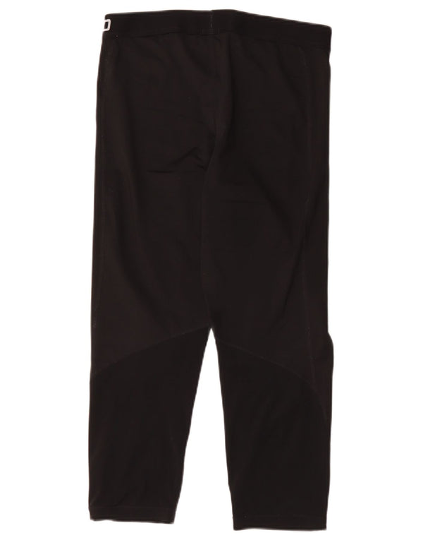 Nike Womens Dri Fit Graphic Capri Leggings UK 14 Large Black Polyester