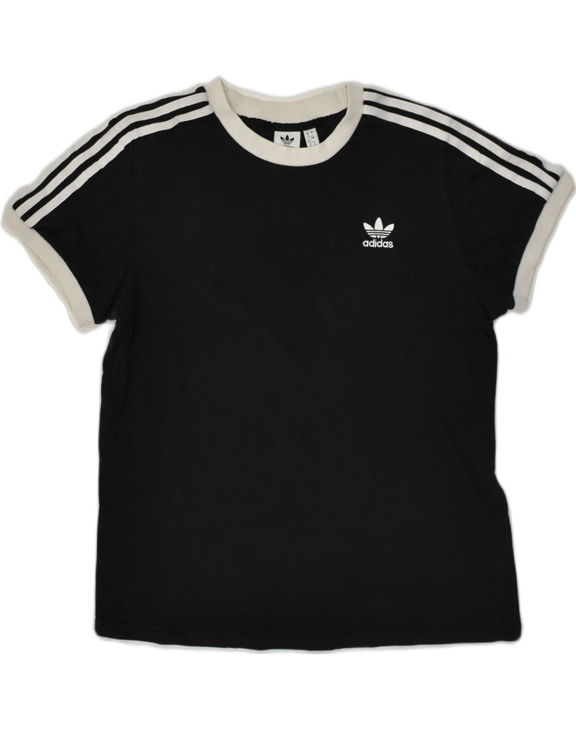 ADIDAS Womens T-Shirt Top UK 12 Medium  Black | Vintage Adidas | Thrift | Second-Hand Adidas | Used Clothing | Messina Hembry 