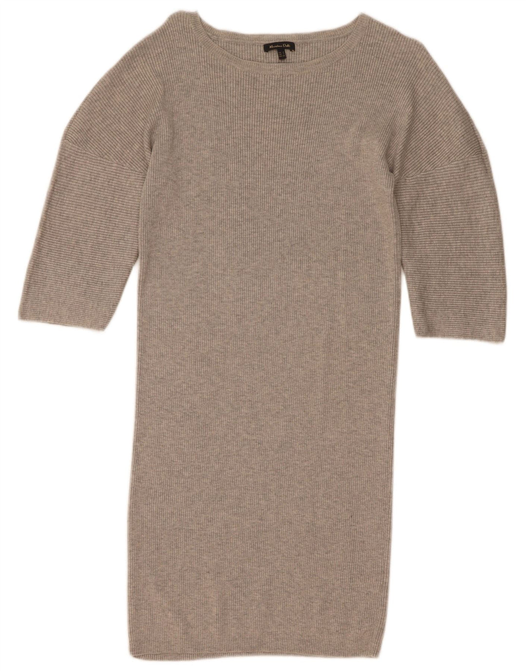 Massimo Dutti Womens 3/4 Sleeve Jumper Dress UK 10 Small Grey