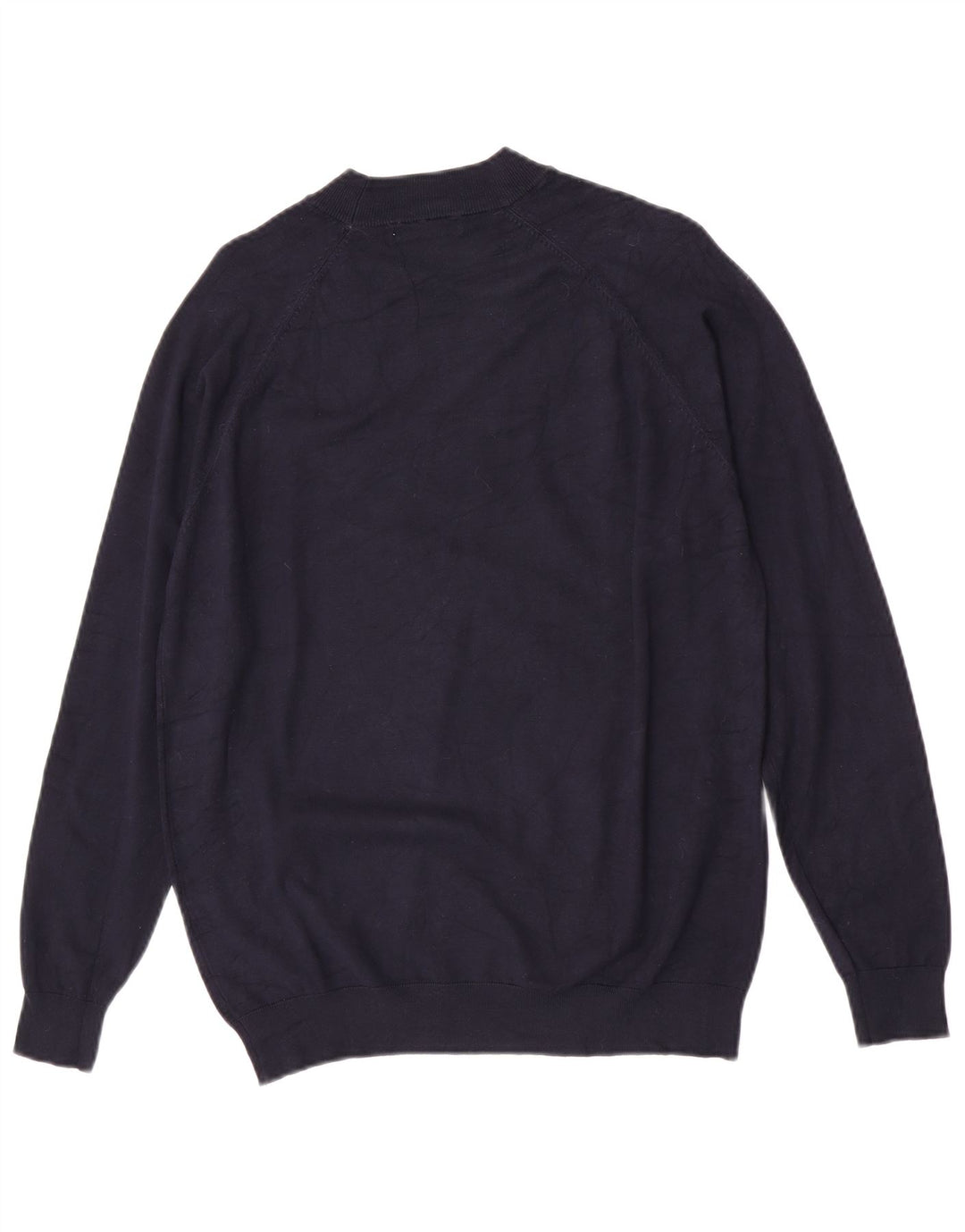 Zara Mens Crew Neck Jumper Sweater Medium Navy Blue Viscose