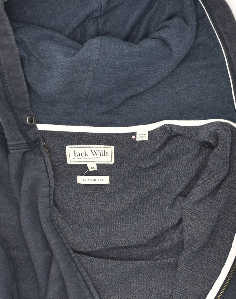 JACK WILLS Mens Classic Fit Zip Hoodie Sweater Medium Navy Blue Cotton | Vintage Jack Wills | Thrift | Second-Hand Jack Wills | Used Clothing | Messina Hembry 