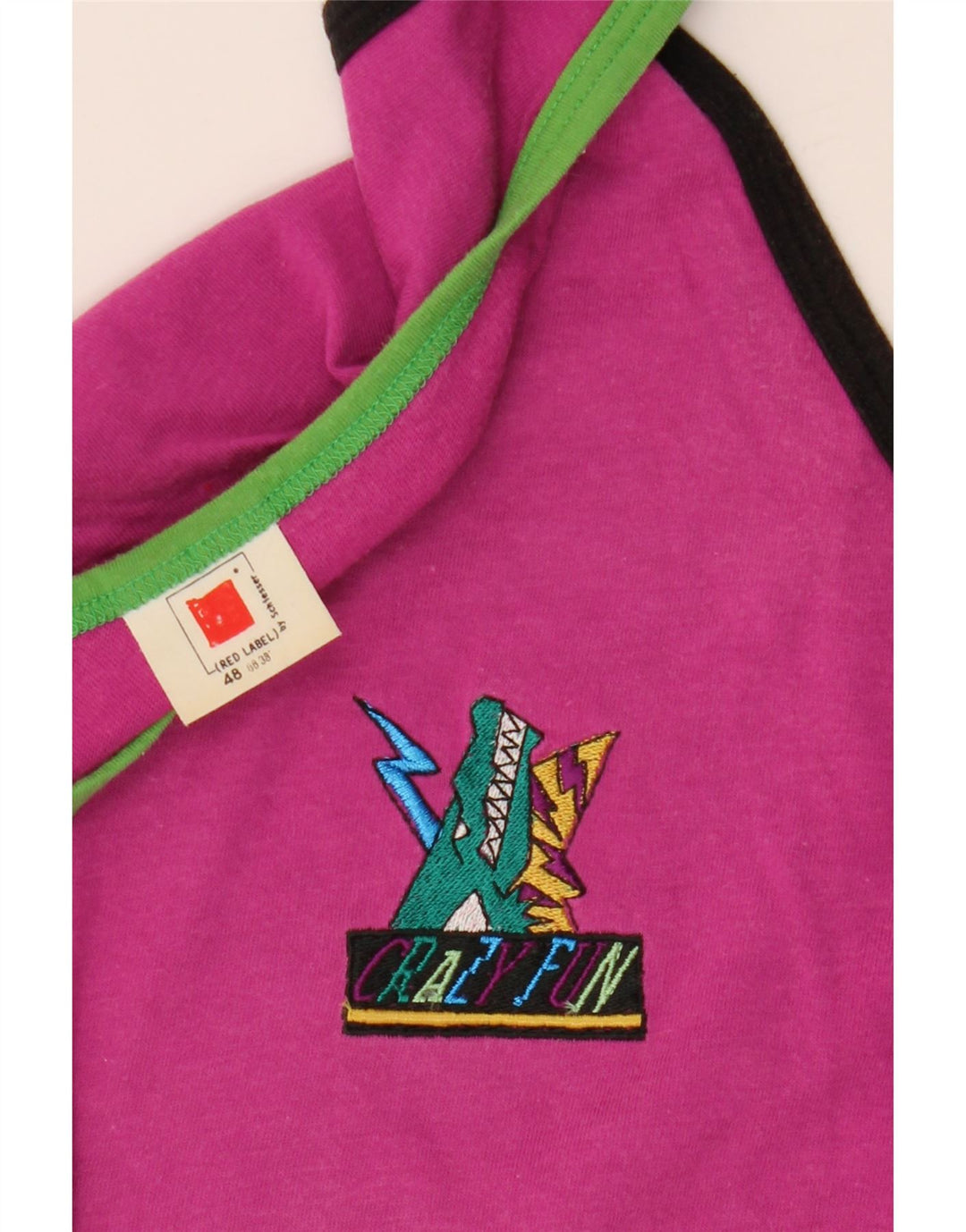 VINTAGE Womens Vest Top IT 48 XL Pink Cotton