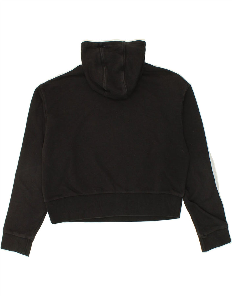 ADIDAS Girls Crop Hoodie Jumper 14-15 Years Black Vintage Adidas and Second-Hand Adidas from Messina Hembry 