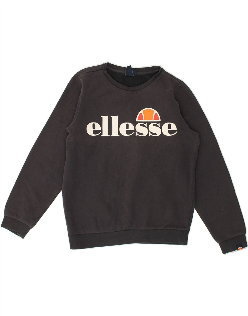 ELLESSE Girls Graphic Sweatshirt Jumper 12-13 Years Grey Cotton | Vintage Ellesse | Thrift | Second-Hand Ellesse | Used Clothing | Messina Hembry 