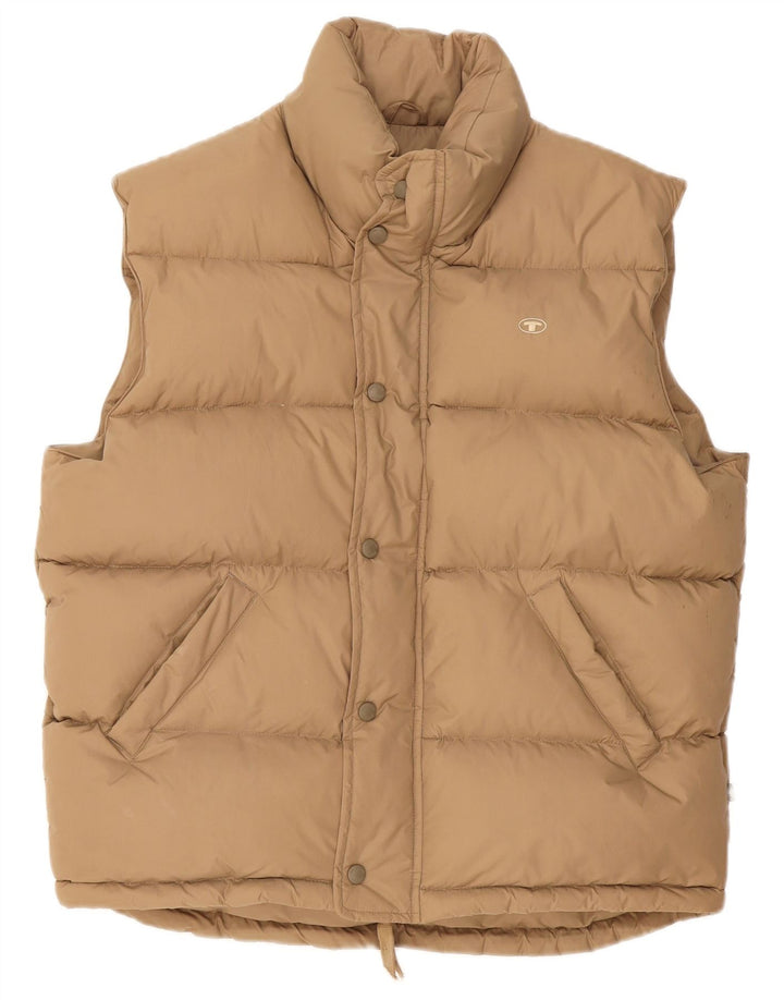 Tom Tailor Mens Padded Gilet UK 40 Large Beige Polyamide