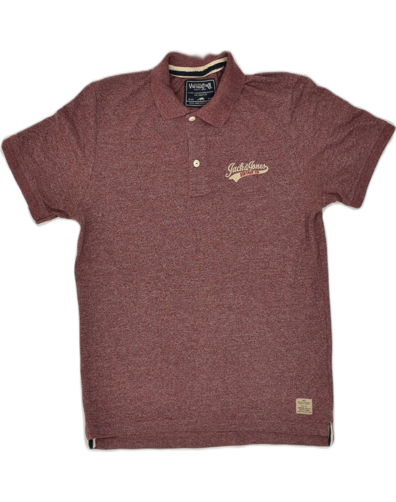 JACK & JONES Mens Polo Shirt Medium Maroon Cotton | Vintage Jack & Jones | Thrift | Second-Hand Jack & Jones | Used Clothing | Messina Hembry 