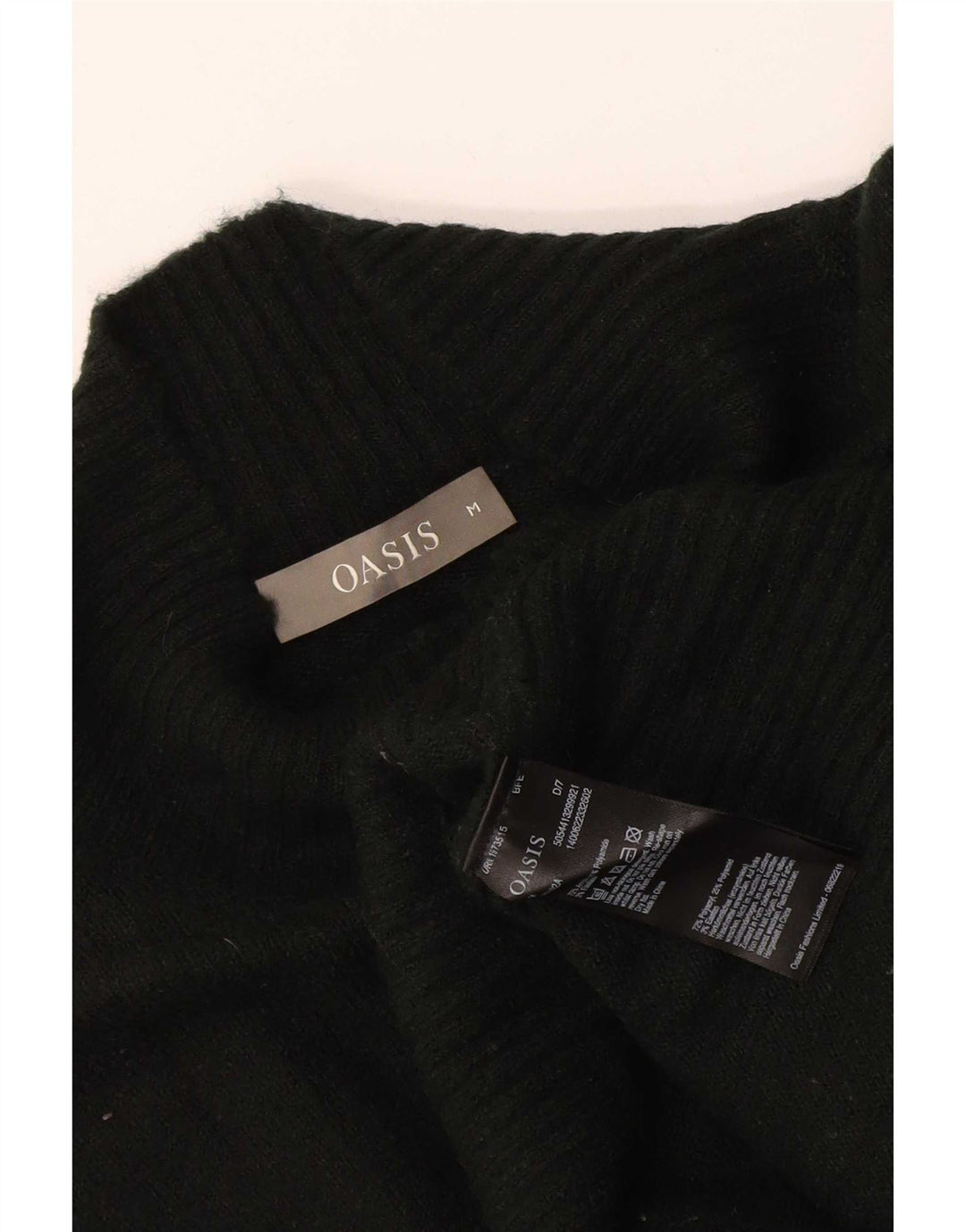 Oasis Womens Long Sleeve Oversized Jumper Dress UK 14 Medium Black Acrylic
