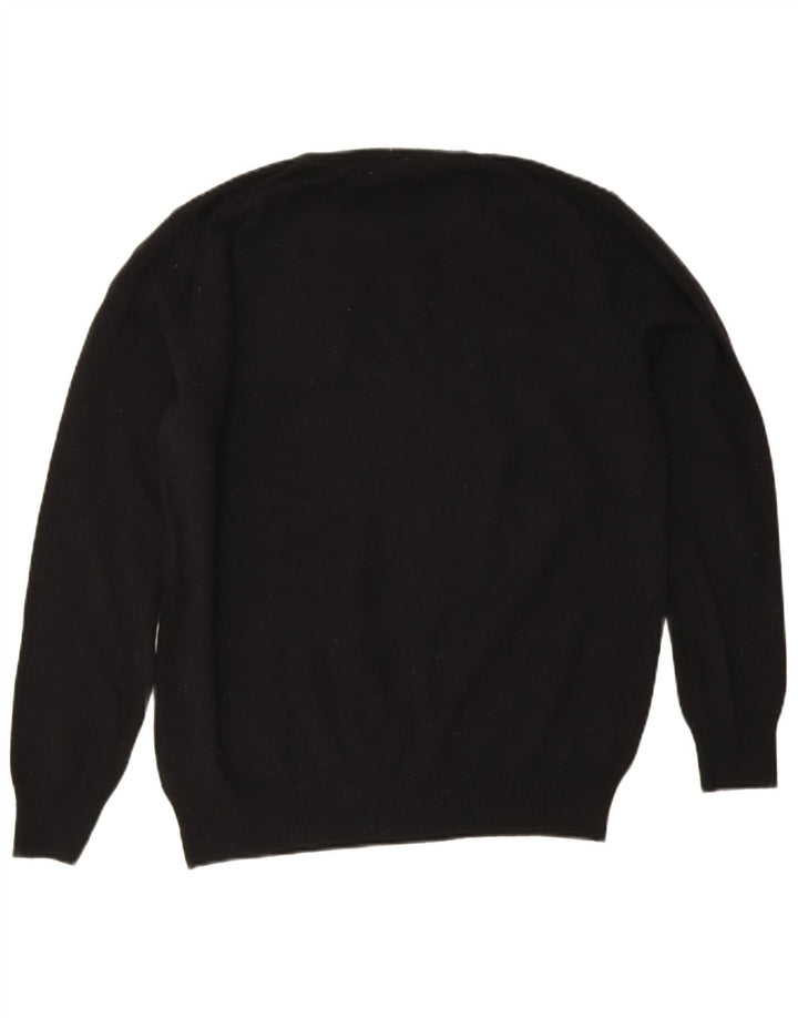 Marks & Spencer Mens Crew Neck Jumper Sweater Large Black Lambswool