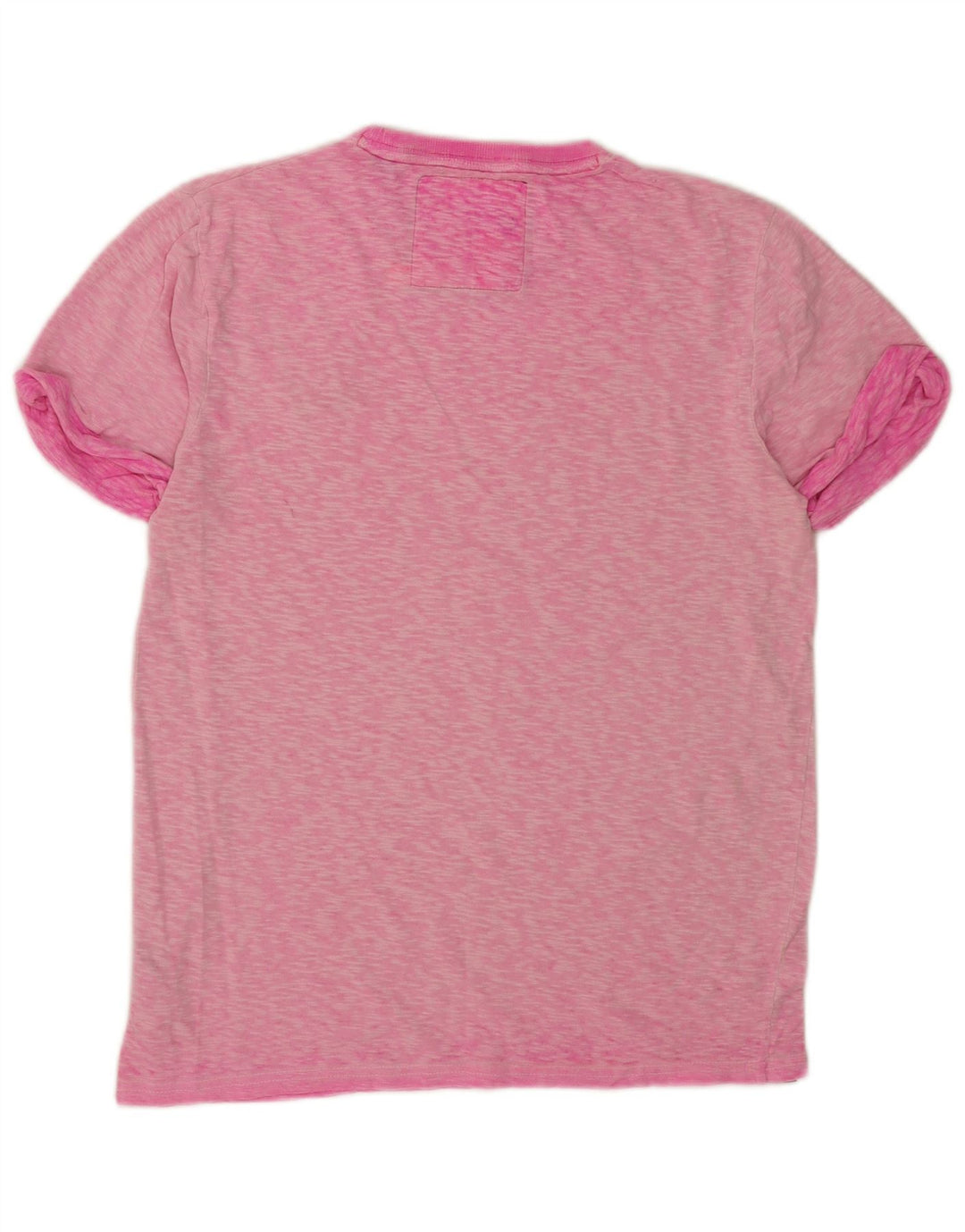 Superdry Mens T-Shirt Top Medium Pink Flecked Cotton