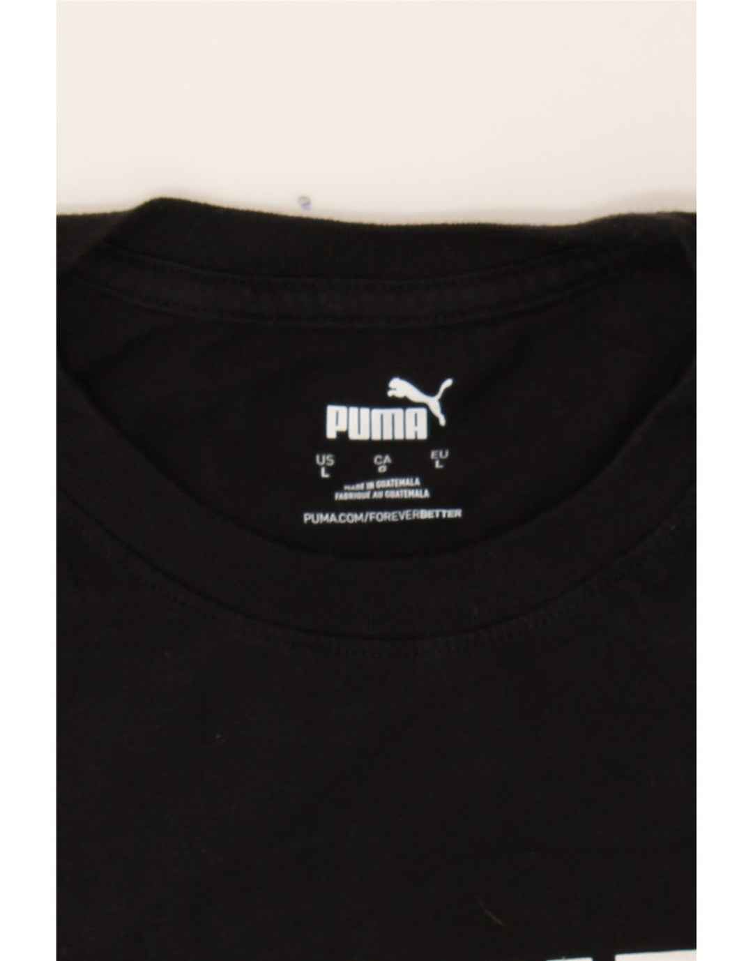 PUMA Mens Graphic T-Shirt Top Large Black Cotton Vintage Puma and Second-Hand Puma from Messina Hembry 